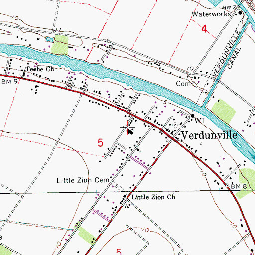 Topographic Map of Saint Mary Parish Alternative School, LA