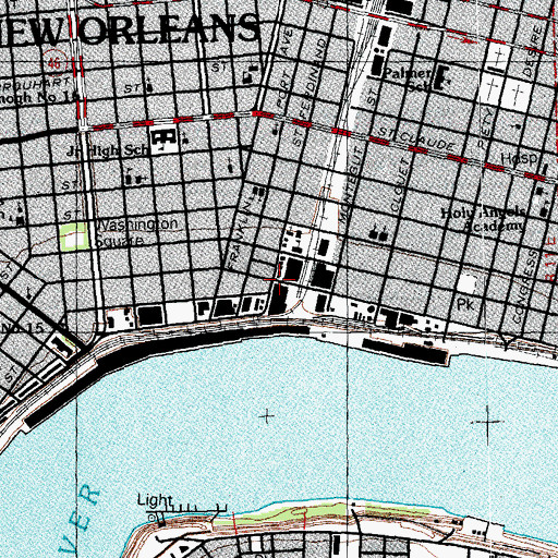 Topographic Map of New Orleans Center for Creative Arts School, LA