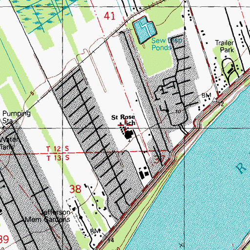 Topographic Map of Albert Cammon Middle School, LA