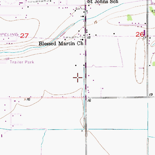 Topographic Map of Saint John Elementary School, LA