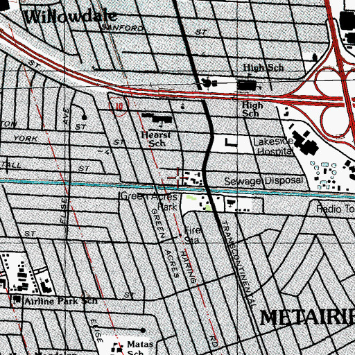 Topographic Map of Kinder Haus Montessori Preschool, LA