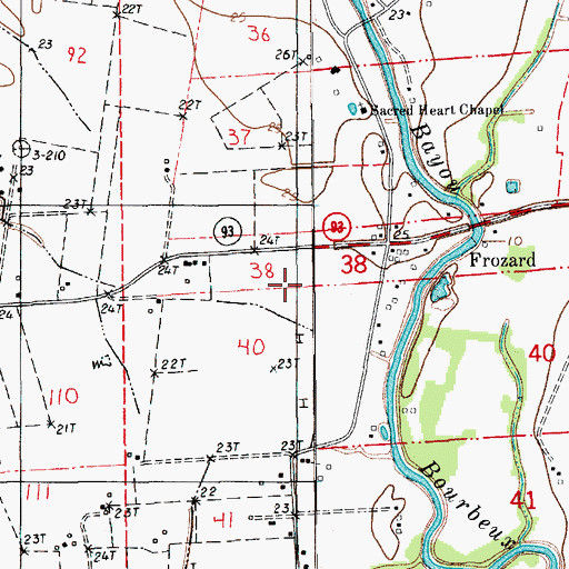 Topographic Map of Beau Chene High School, LA