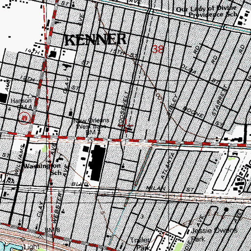 Topographic Map of Noah's Ark Daycare and Kindergarten School, LA
