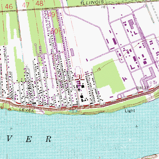 Topographic Map of Fifth Ward Elementary School, LA