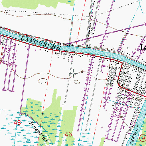 Topographic Map of North Larose Elementary School, LA