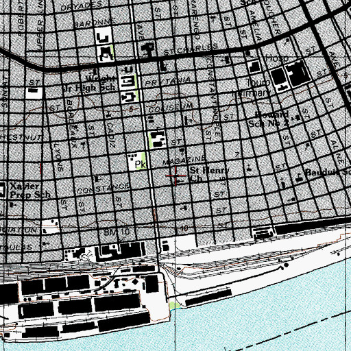 Topographic Map of Priestley School of Architecture and Construction, LA