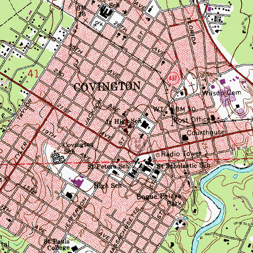 Topographic Map of First United Methodist Little School, LA