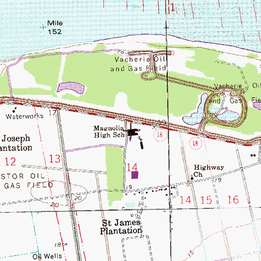 Topographic Map of Sixth Ward Elementary School, LA