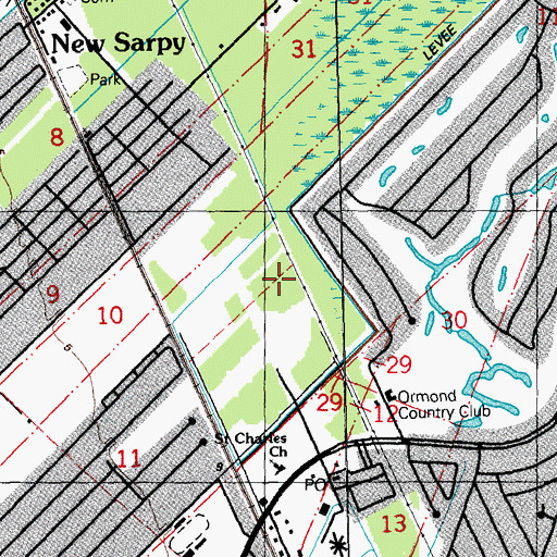 Topographic Map of New Sarpy Elementary School, LA