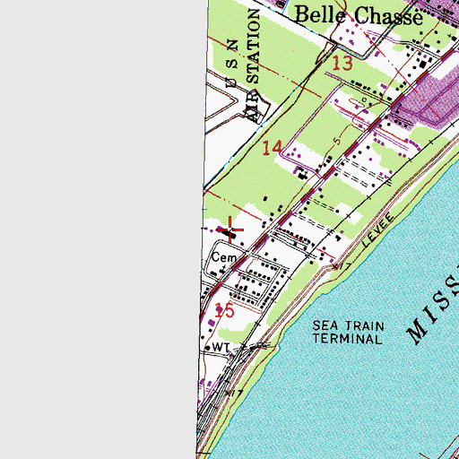 Topographic Map of Our Lady of Perpetual Help School, LA