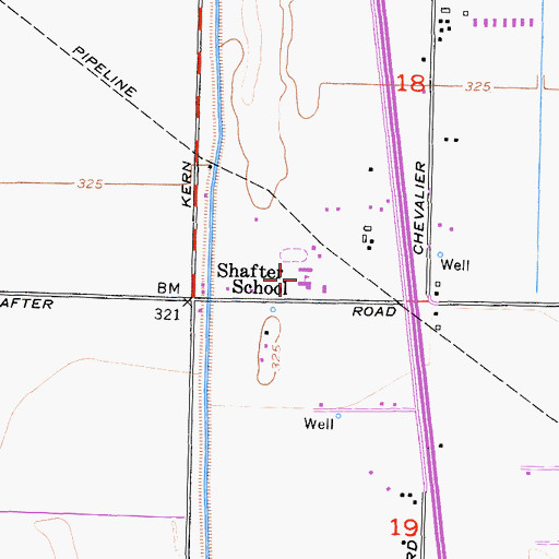 Topographic Map of General Shafter Elementary School, CA