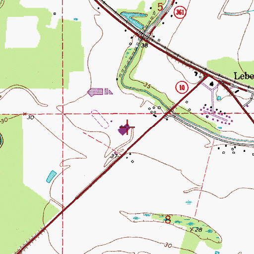 Topographic Map of North Central High School, LA