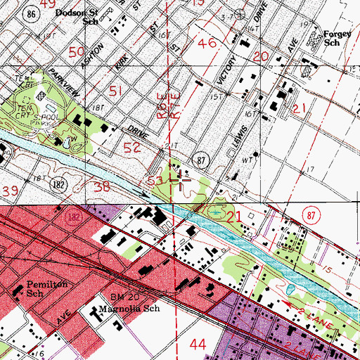 Topographic Map of Acadia Christian Academy, LA