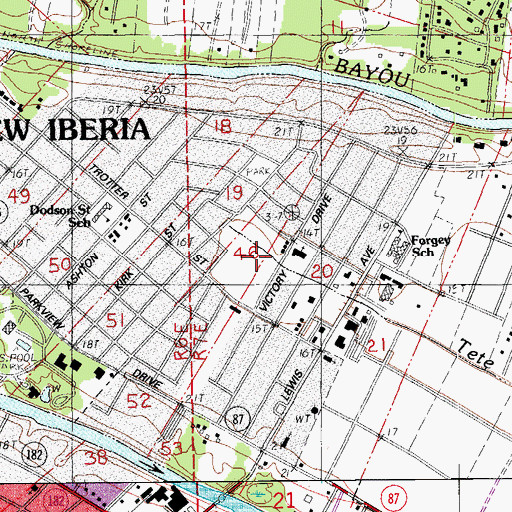 Topographic Map of Highland Baptist Christian School, LA