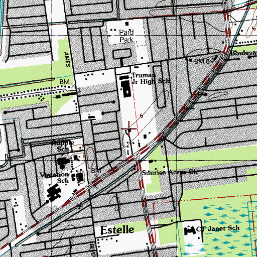 Topographic Map of Westbank Community School, LA