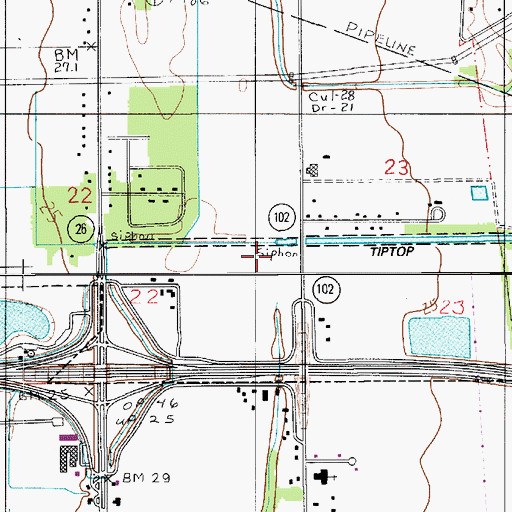 Topographic Map of Bethel Christian School, LA
