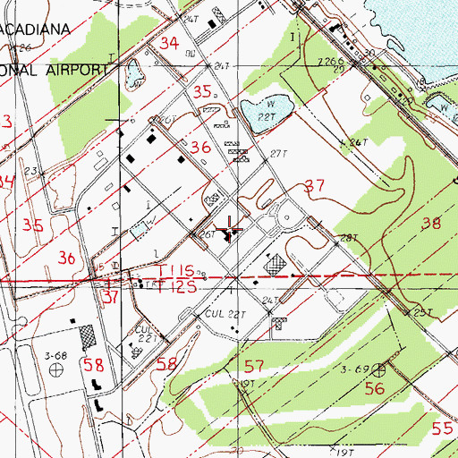 Topographic Map of Iberia Parish Career Center, LA