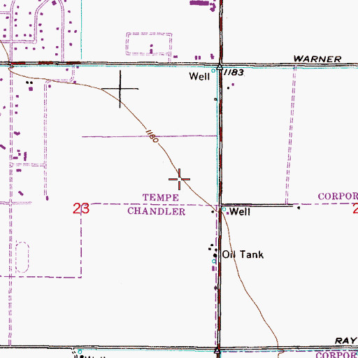 Topographic Map of Los Tesoros, AZ