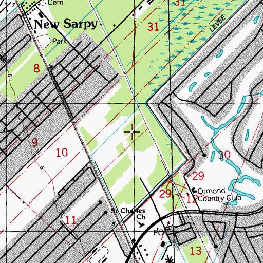 Topographic Map of Ethel Schoeffner Elementary School, LA