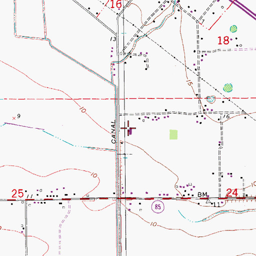 Topographic Map of Grand Marais Elementary School, LA