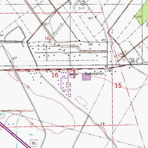 Topographic Map of Sugarland Elementary School, LA