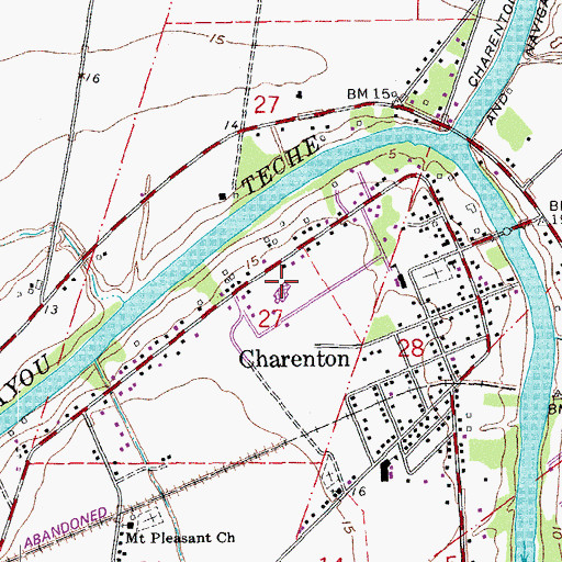 Topographic Map of Chitimacha Tribal School, LA