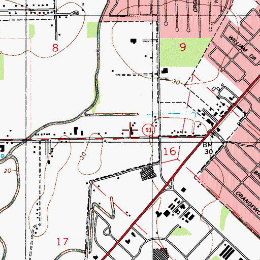Topographic Map of Fisher Early Childhood Developmental Center School, LA