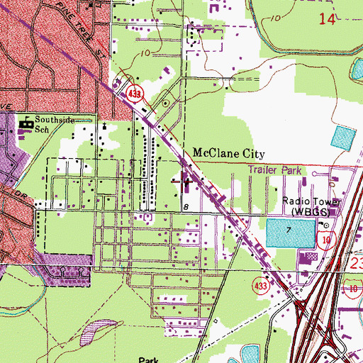 Topographic Map of Calvary Baptist School, LA