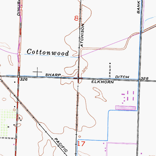 Topographic Map of Sharp Ditch, CA