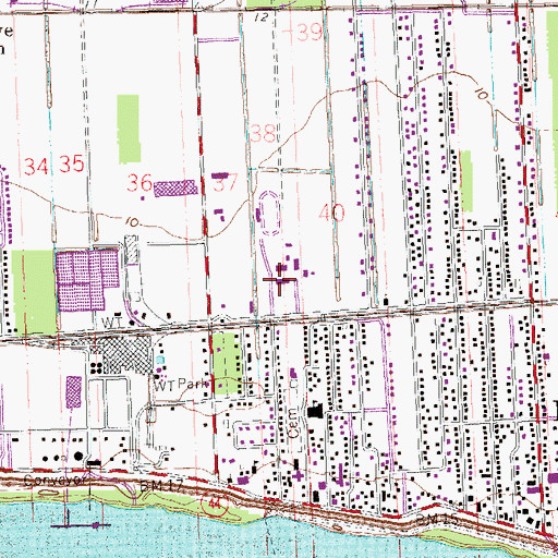 Topographic Map of Riverside Academy School, LA