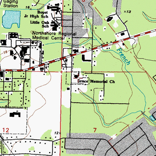 Topographic Map of Grace Memorial Early Learning Center School, LA