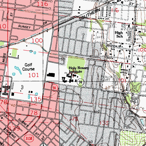Topographic Map of Volunteers of America Juvenile Program Alternative School, LA
