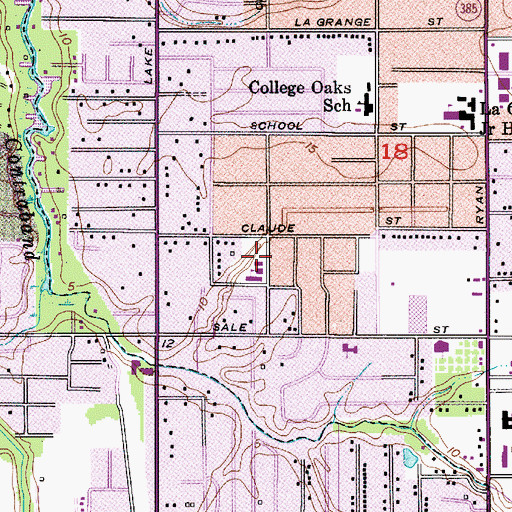 Topographic Map of Our Lady Queen of Heaven School, LA