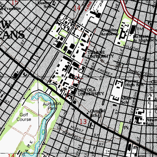 Topographic Map of HOLY NAME OF JESUS SCHOOL, LA