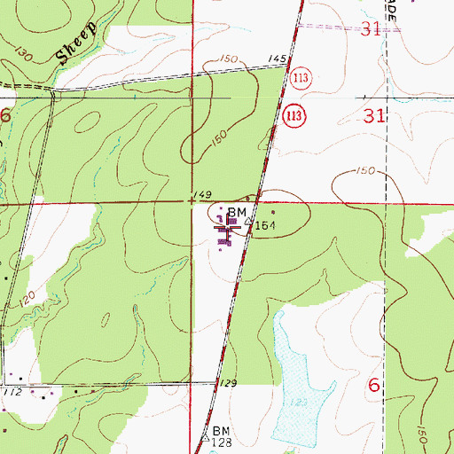 Topographic Map of East Beauregard Elementary School, LA