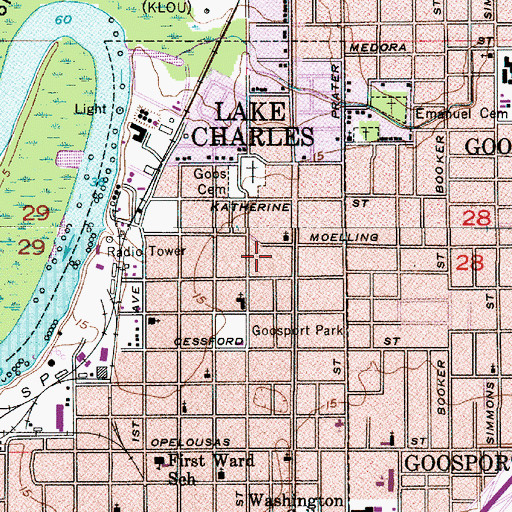 Topographic Map of Eternity Christian Academy School, LA