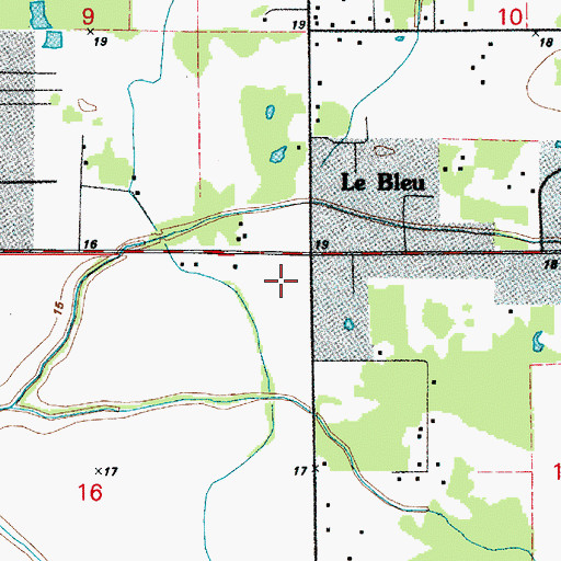 Topographic Map of LeBleu Settlement Elementary School, LA