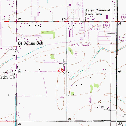 Topographic Map of Calcasieu Parish Elementary Alternative School, LA