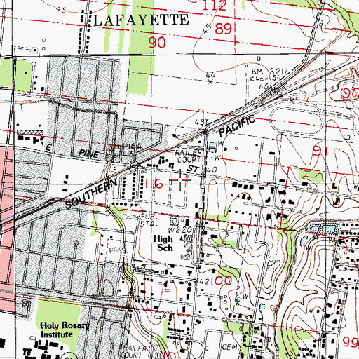 Topographic Map of Saint Genevieve Catholic Middle School, LA