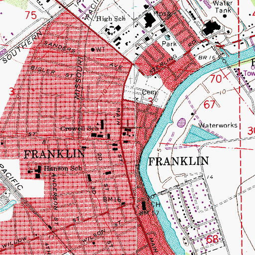 Topographic Map of Saint John Elementary School, LA