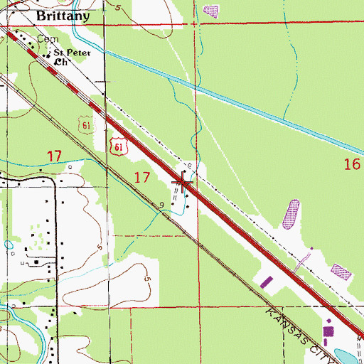Topographic Map of Louisiana Technical College Ascension Campus, LA