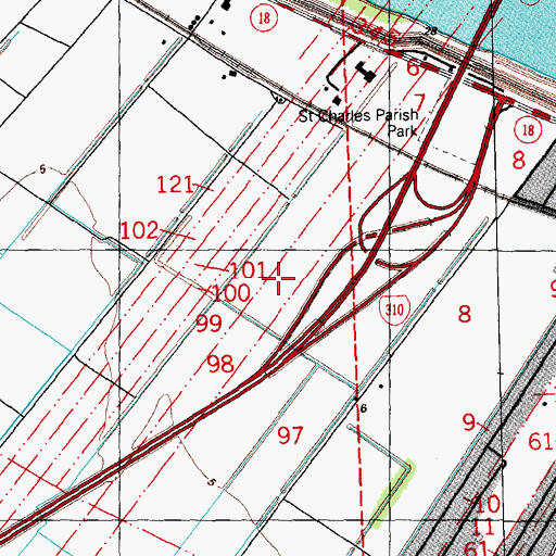 Topographic Map of R K Smith Middle School, LA