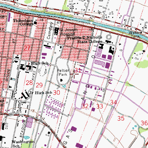 Topographic Map of THE MAX CHARTER SCHOOL, LA