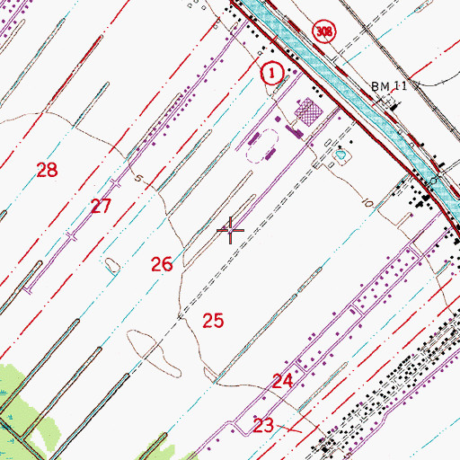 Topographic Map of Opportunity Place Adult Education Center Central Campus, LA