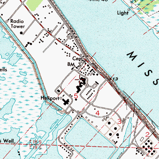Topographic Map of South Plaquemines Elementary School, LA