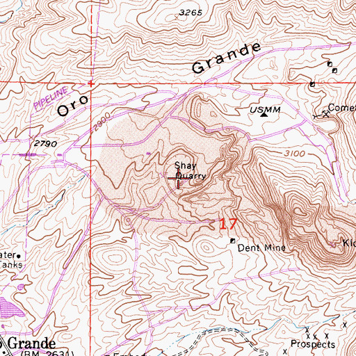 Topographic Map of Shay Quarry, CA