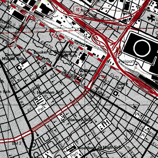 Topographic Map of New Orleans College Preparatory Charter School, LA