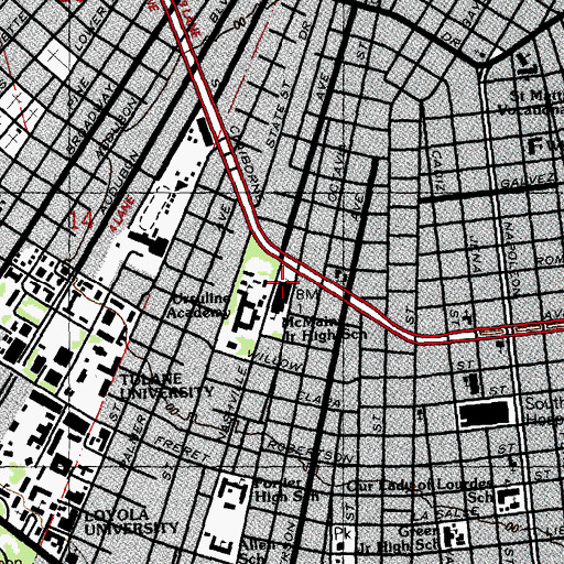 Topographic Map of Orleans Parish PM School, LA