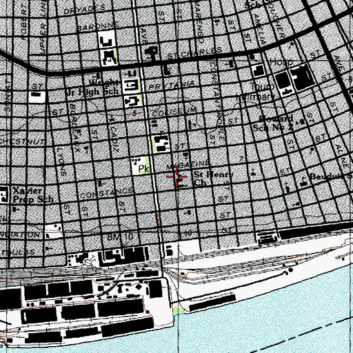 Topographic Map of Ecole Bilingue de la Nouvelle Orleans Elementary School, LA