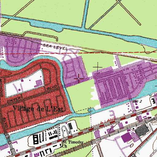 Topographic Map of Intercultural Charter School, LA